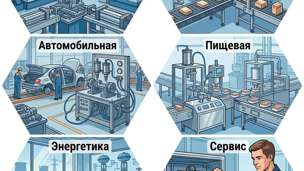 Отрасли применения пневматики WAALPC